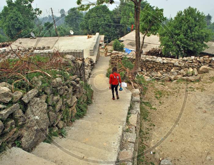 village stair at nanital uttarakhand india
