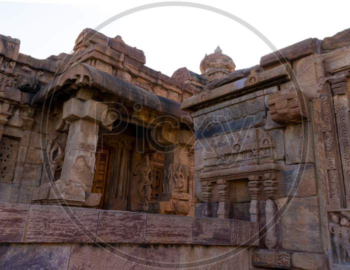 Ancient Hindu temple outlook at Pattadakal, karnataka, India
