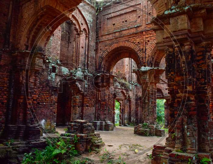 The ancient ruins of Tomluk Rajbari in West Bengal India.