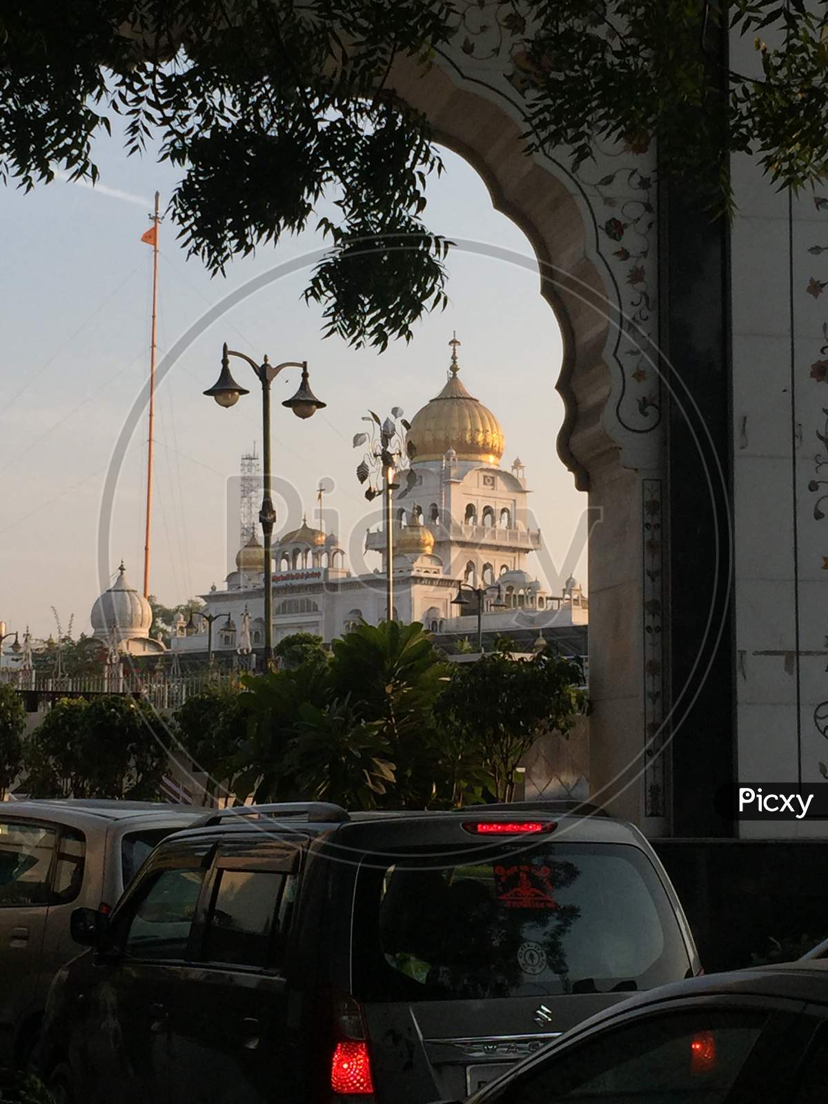 Image of New Delhi, dec 20, 2020: Entrance of the famous Bangla Sahib  Gurudwara in New Delhi, India-MT096374-Picxy