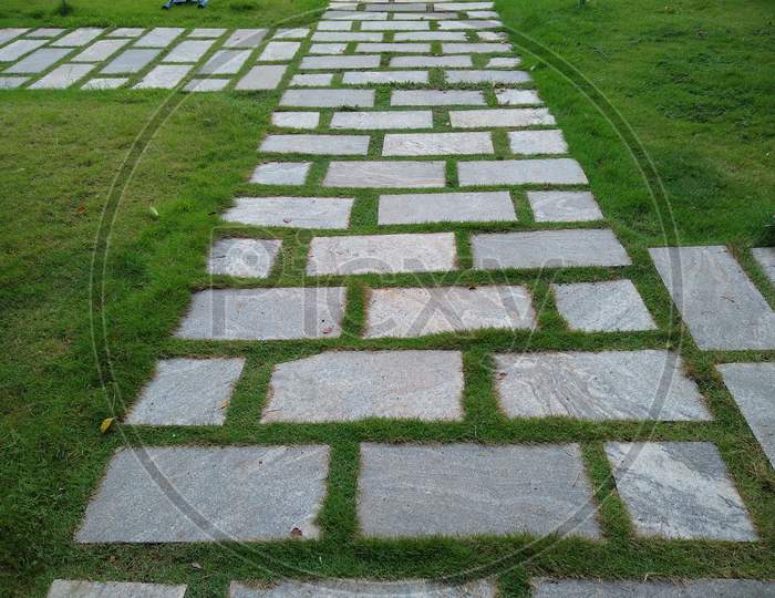 stone path in the garden, Koyikkal palace Nedumangad
