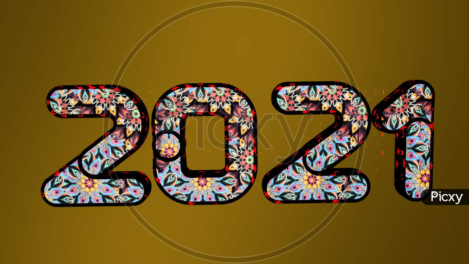 2020 Typography On A Golden Background.