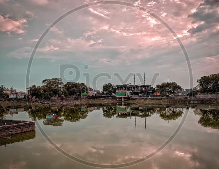 Mirror view of river