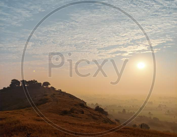 Sunrise view from hill top