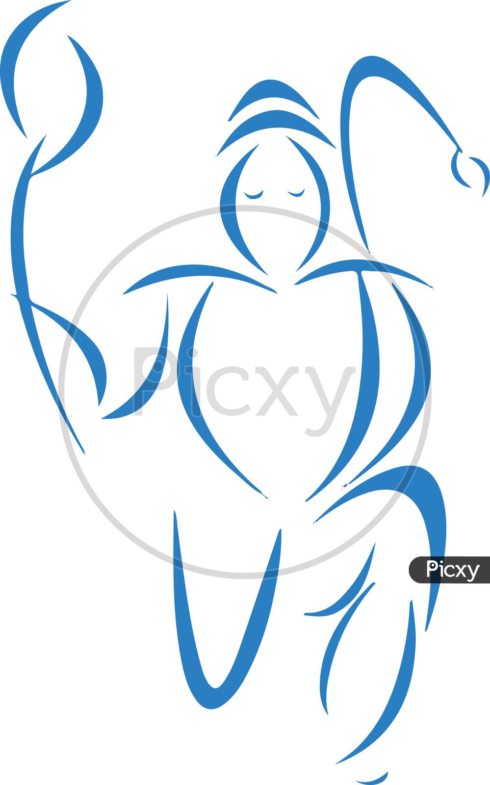 Drawing Or Sketch Of Lord Hanuman Or Maruti Abstract Sitting Pose Outline Editable Illustration