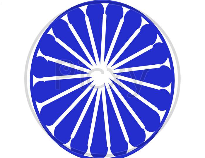 Chakra ,Wheel, Round Shape, With White Background.