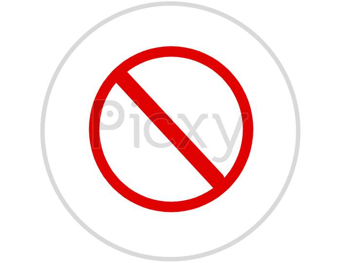 No Parking Sign Isolated With White Background.