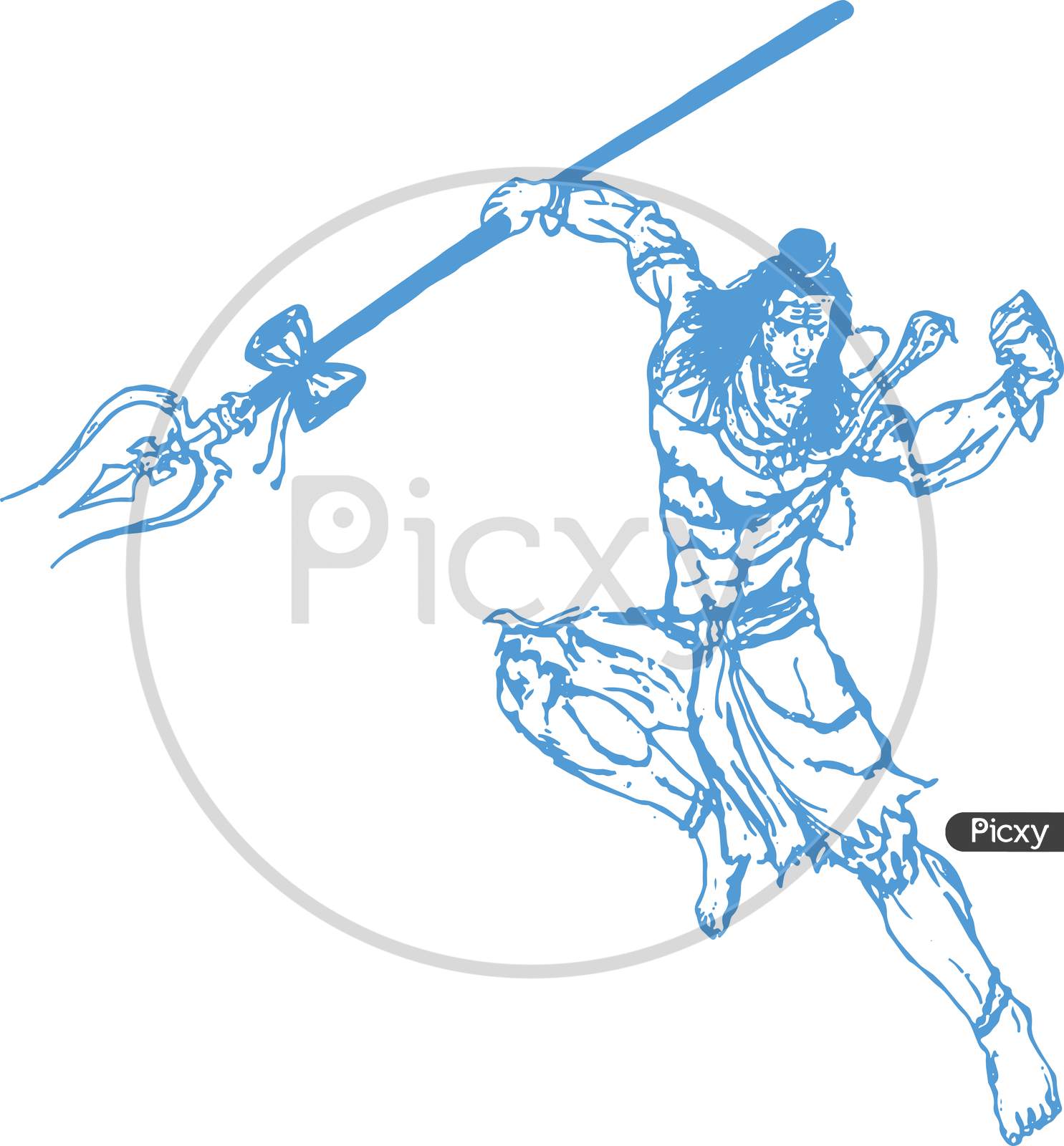 Shiva With Damru And Trident Drawing by Romesh Bhatiwara  Pixels