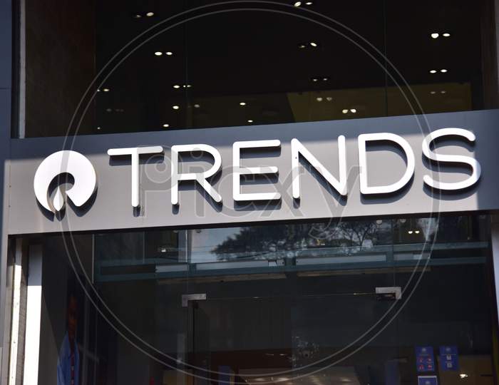 The logo of Reliance Trends outside a clothing store  in Assam on Dec 23,2020