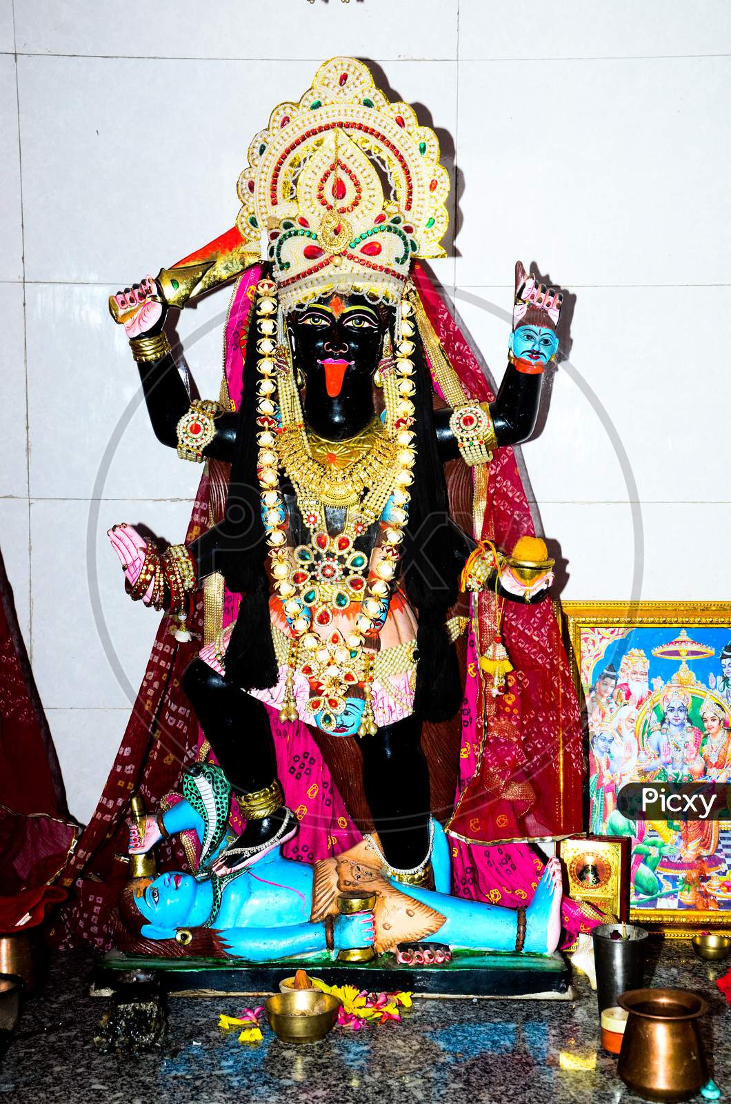 Image of Beautiful view of Mother Kali Mata idol in Kolkata ...