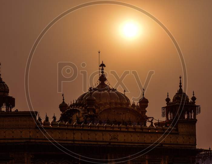 Golden Temple and the sunset