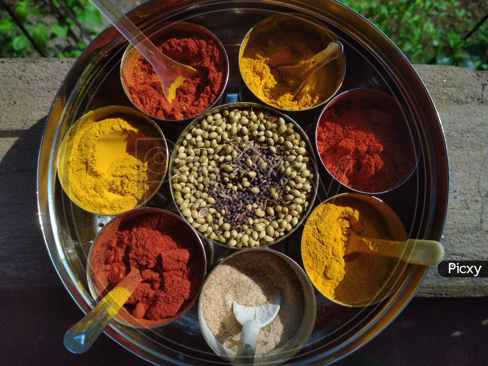 Indian colourful masala container