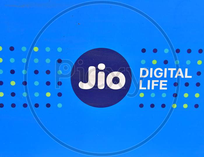 The logo of Jio Digital Life  is pictured in Assam on Dec 23,2020