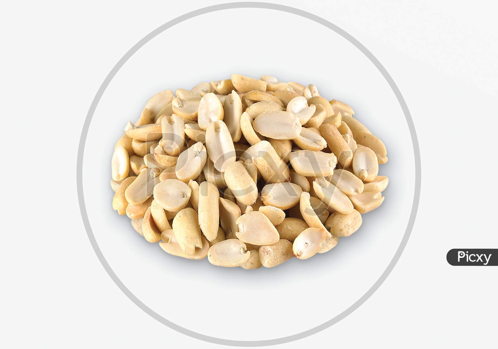 Roasted Salted Peanuts Isolated On A White Background
