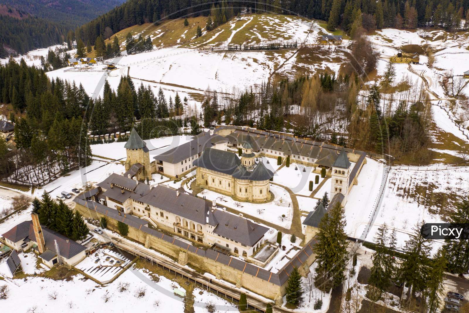 Fortified Orthodox Monastery, Aerial View