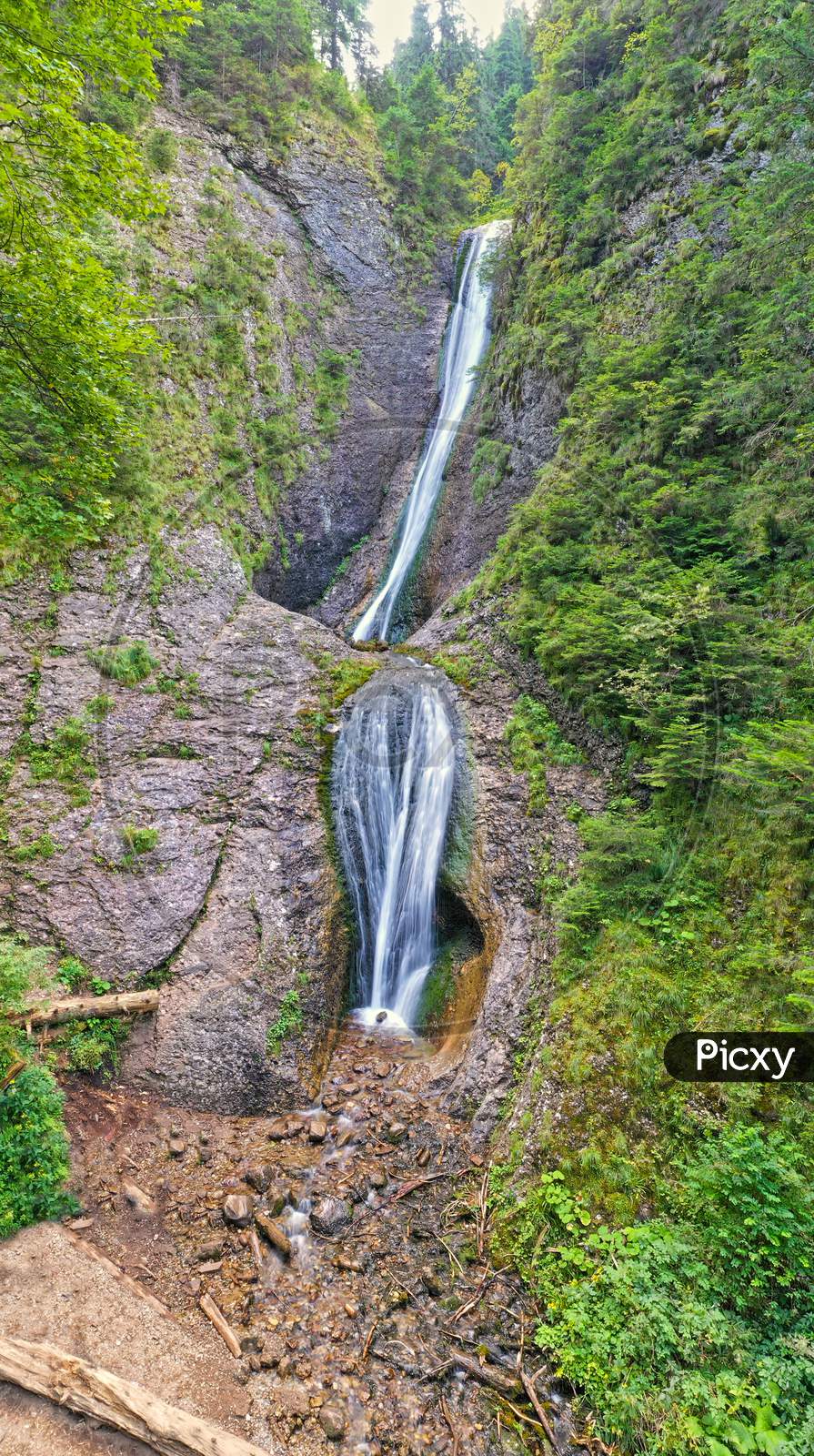 Beautiful Mountain Stream Waterfall
