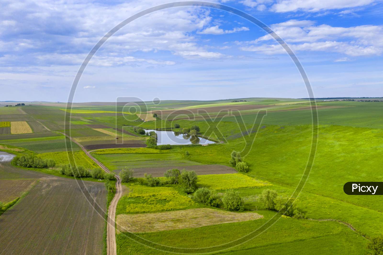 Aerial Rural Landscape In Summer