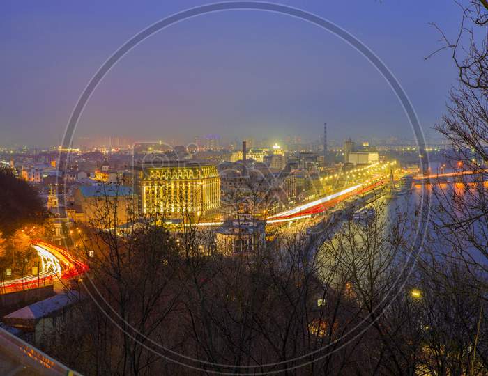 Beautiful Night View Of Kiev