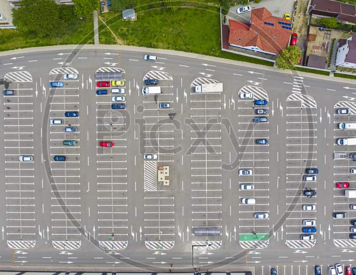 Above View Of Parking Lot