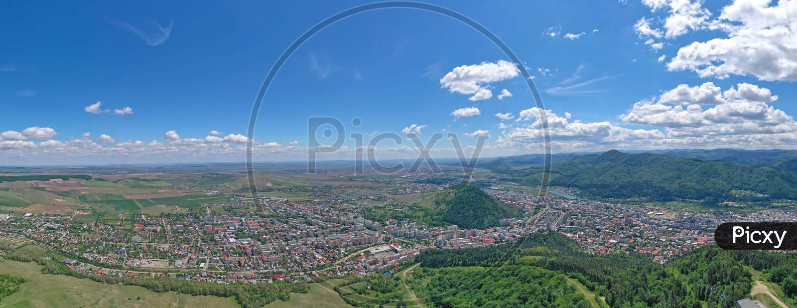 Summer City Panorama, Aerial View