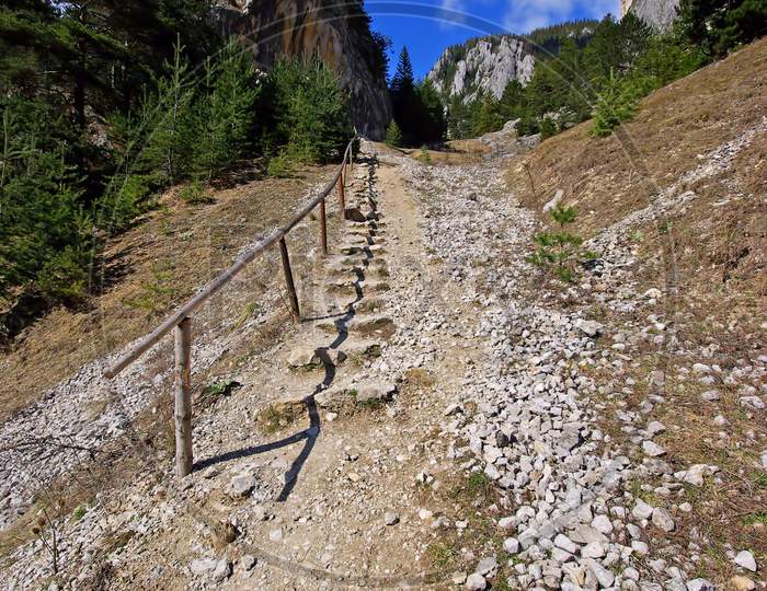 Rocky Stairs In The Mountains