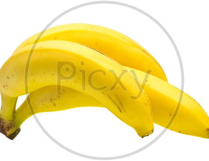 Yellow Bananas On White