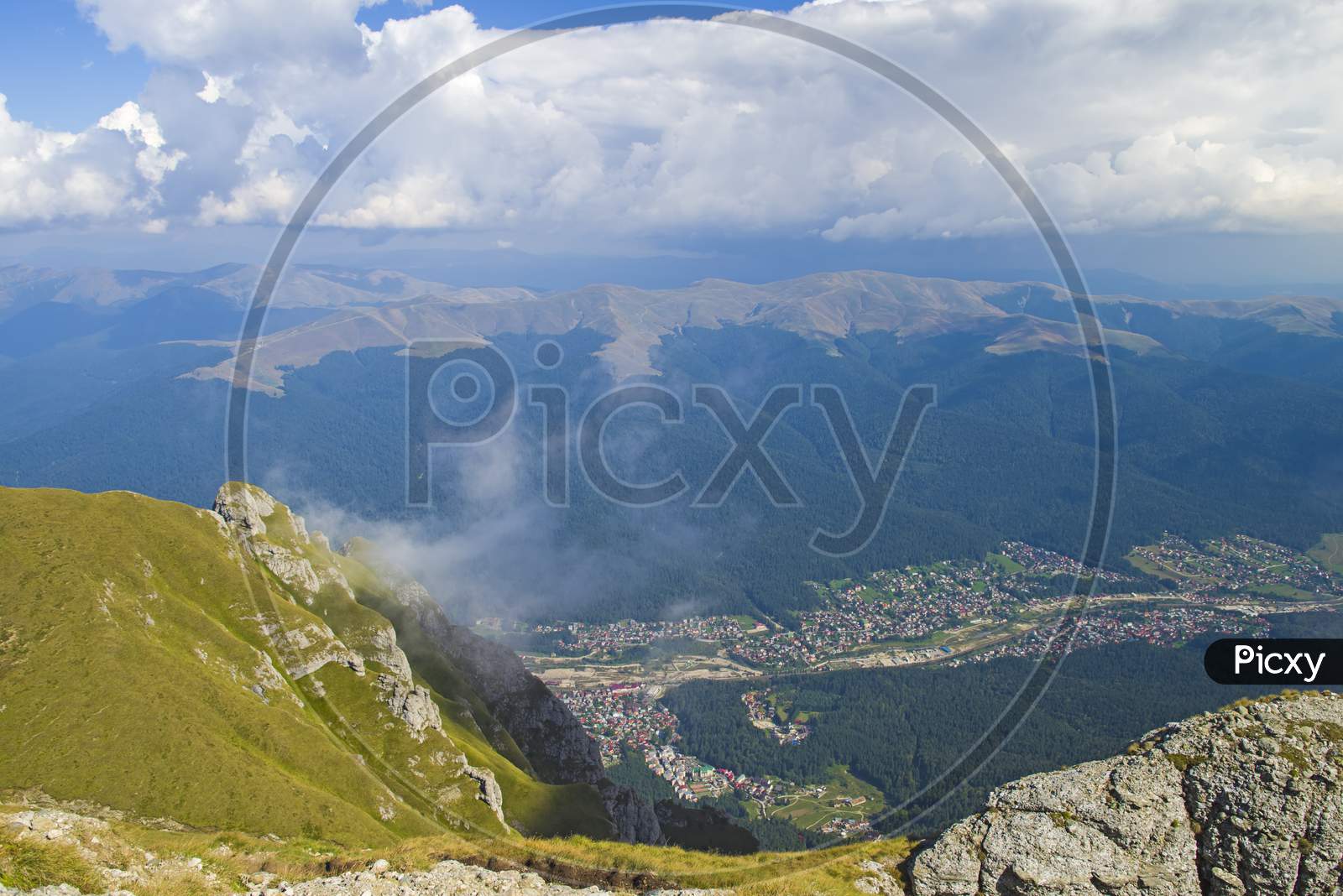 Aerial View Of Mountain Villages