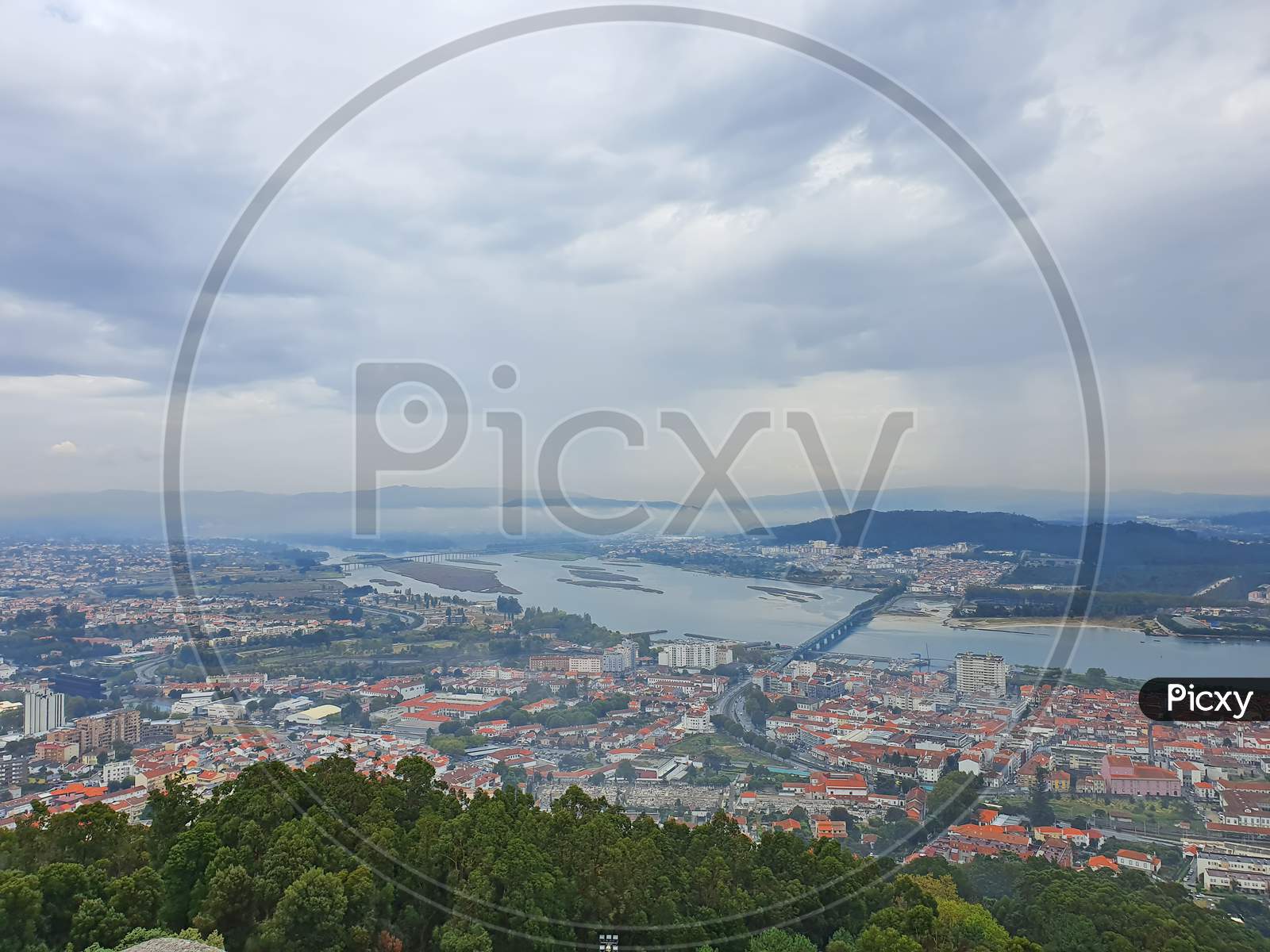 Panoramic View Of City And River