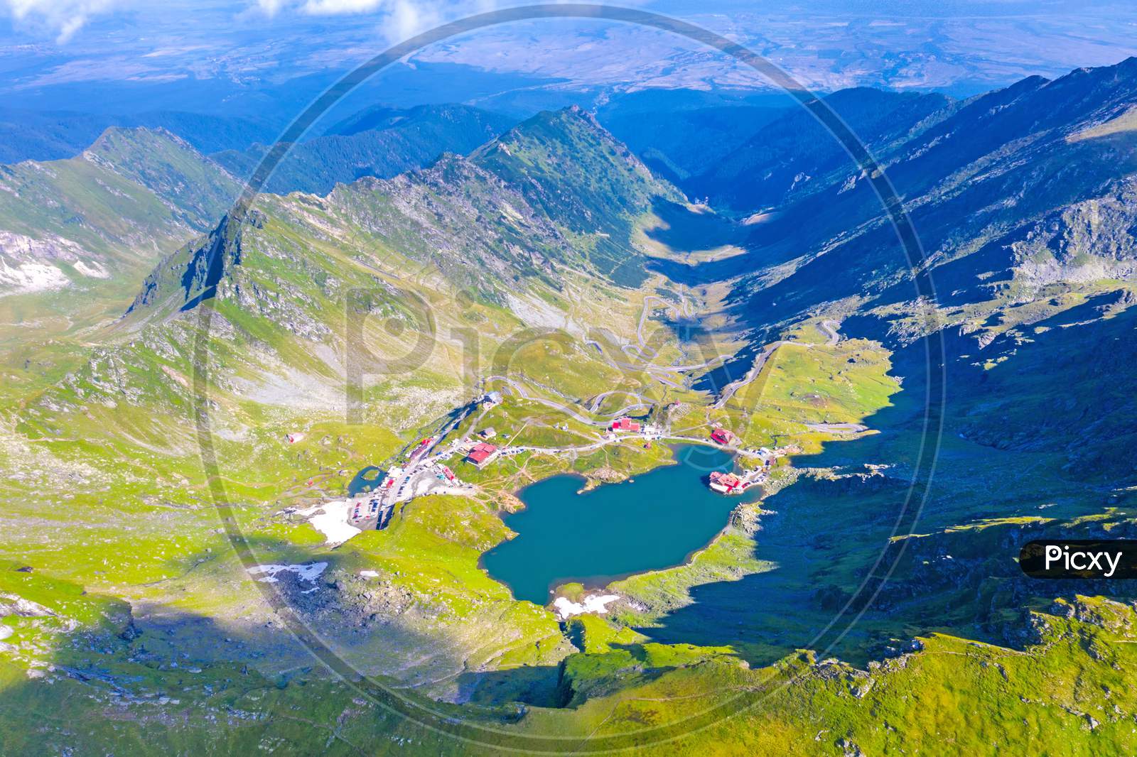 Aerial View Of Summer Mountain Landmark In Romania