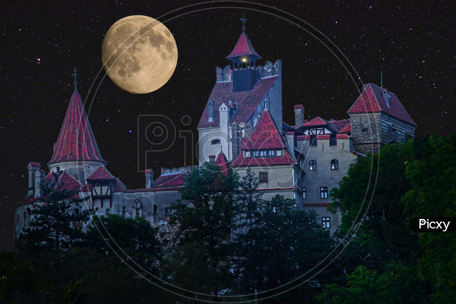 Horror Castle And Full Moon