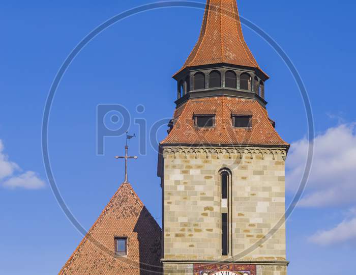 Saxon Church Tower And Blue Sky