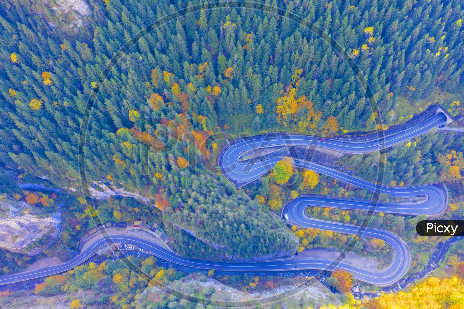 Rocky Mountain Road From Above