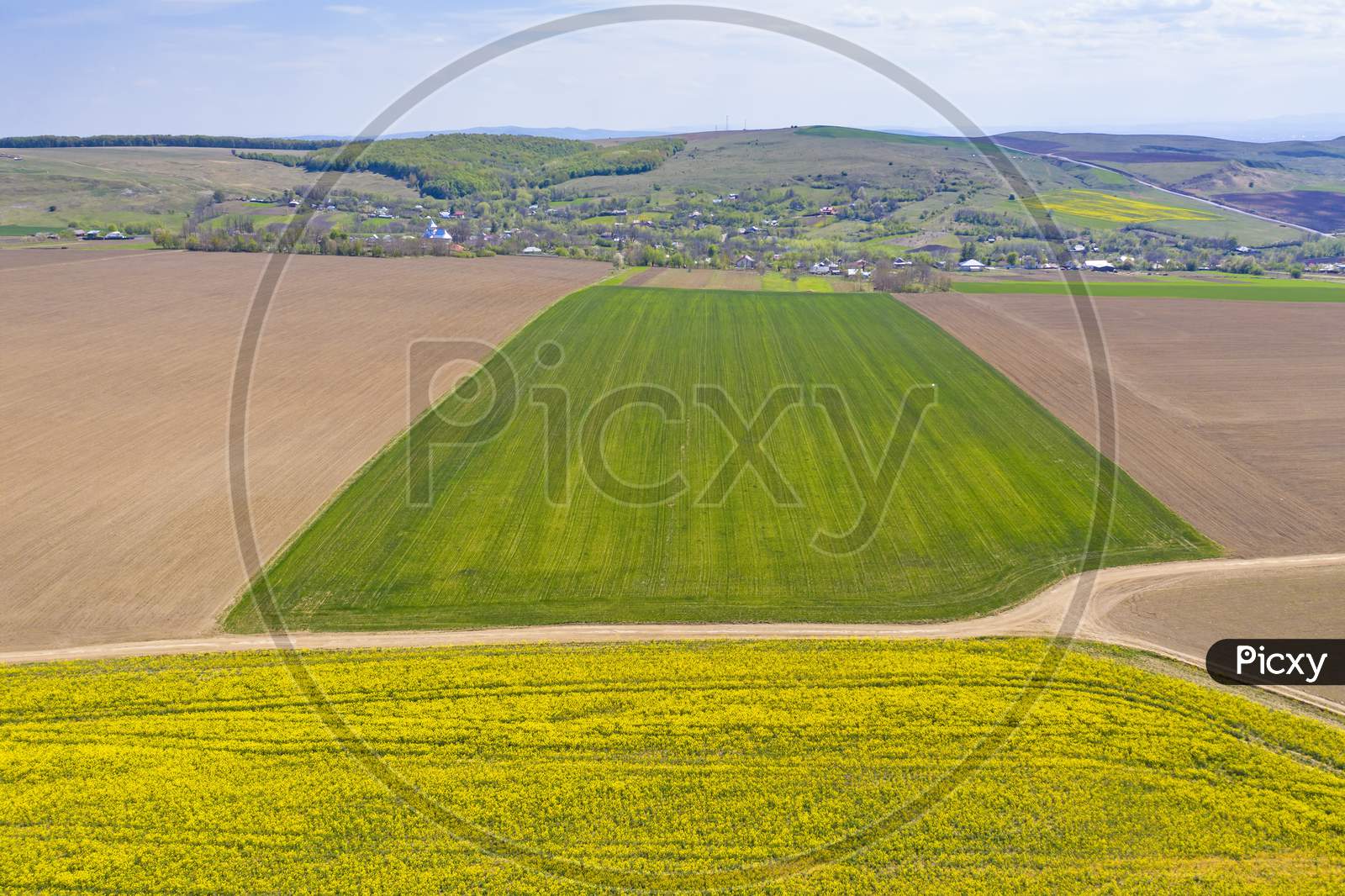 Aerial View Of Agriculture Fields