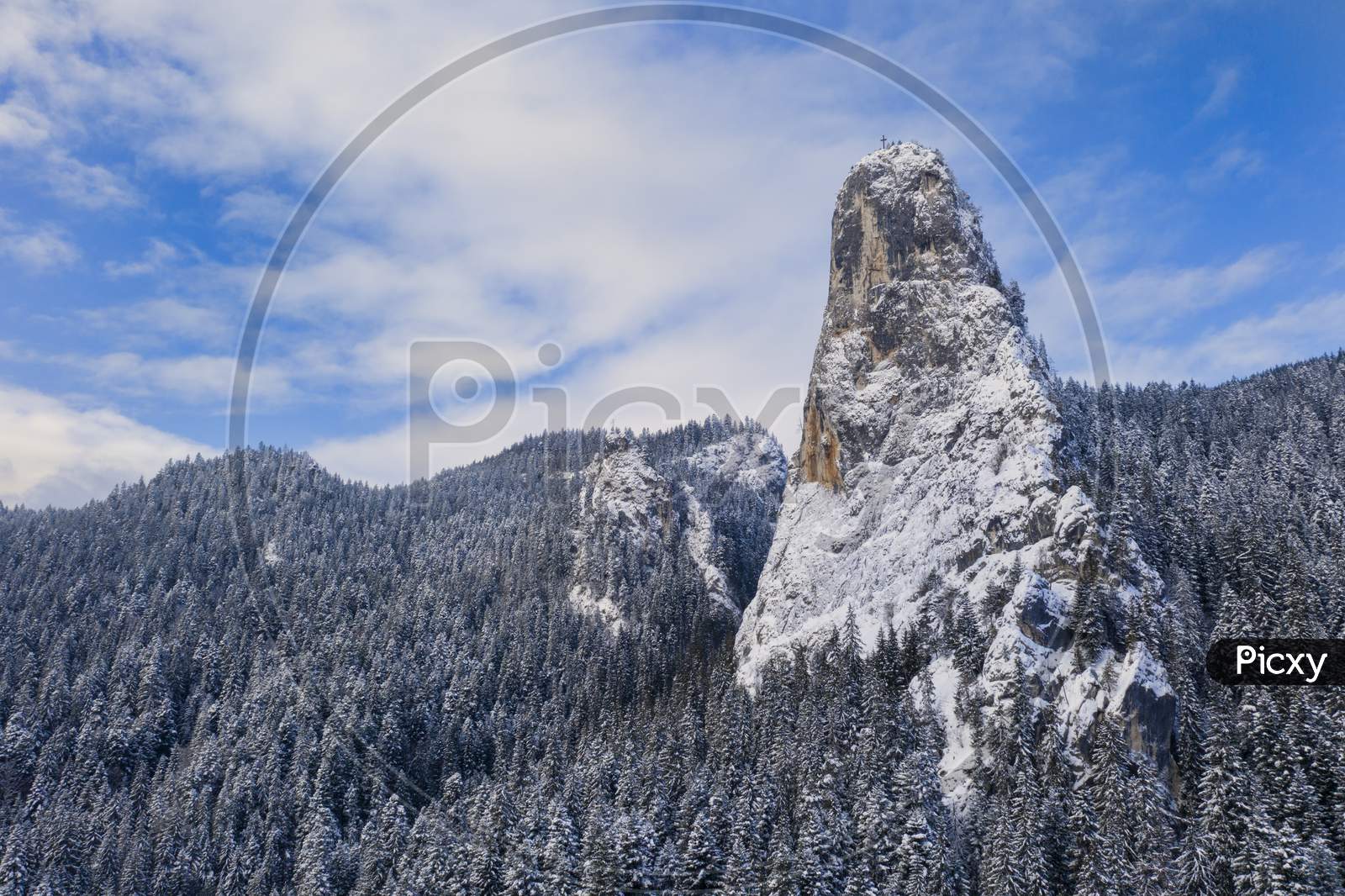Rocky Mountain Winter Aerial Landscape
