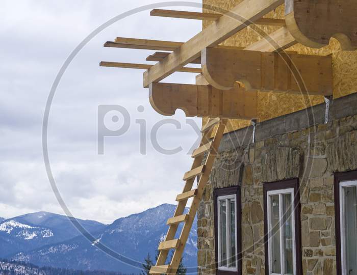 Mountain Chalet In Construction