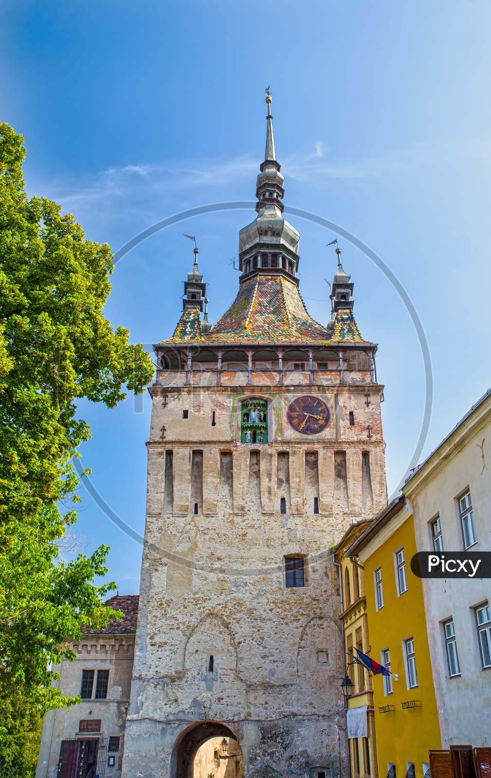 Ancient Clock Tower In Sighisoara
