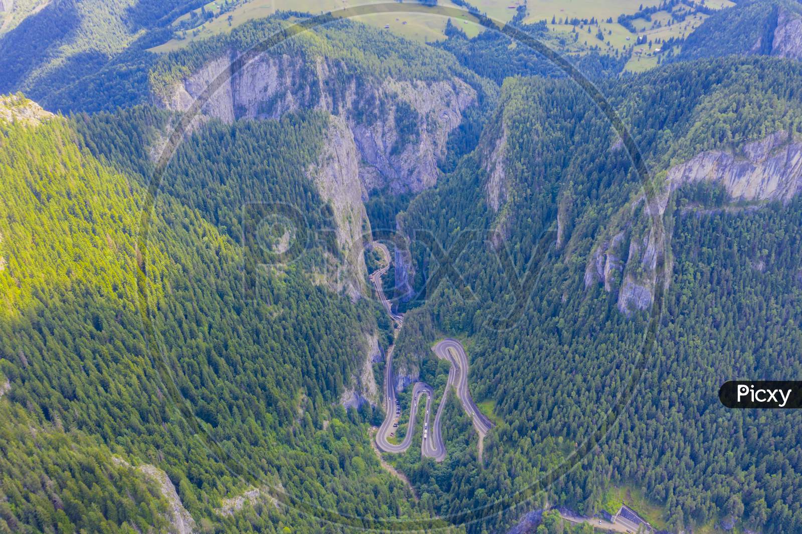 Aerial View Of Mountain Gorges In Summer