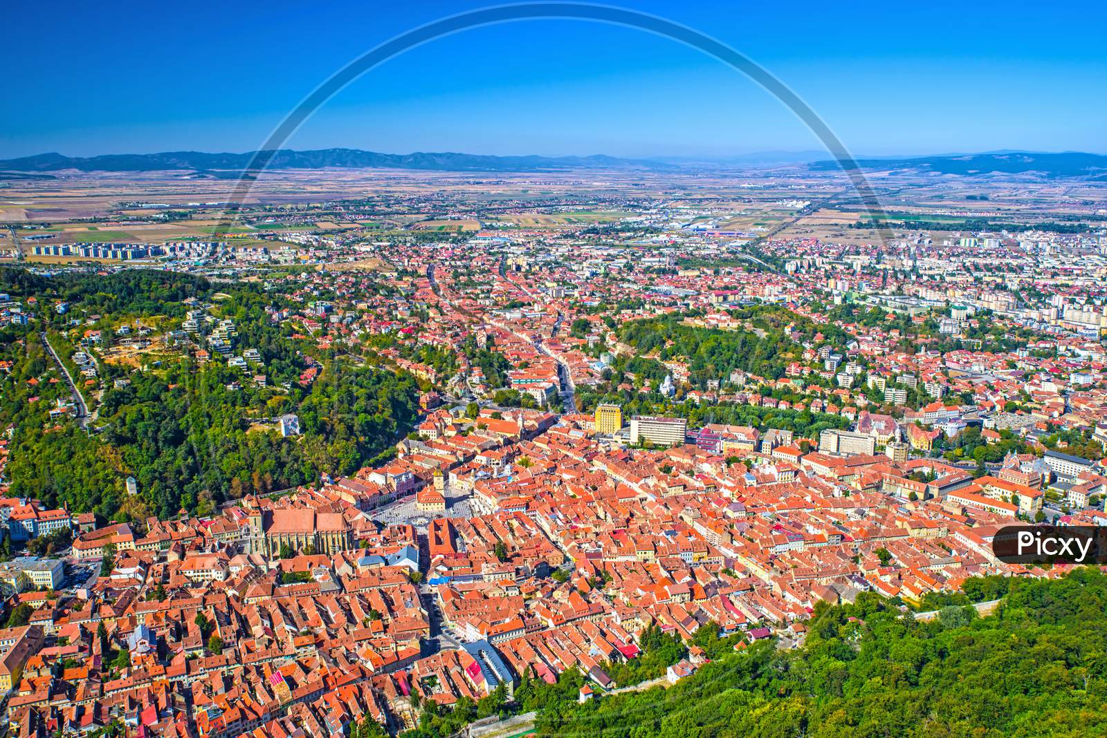 Aerial View Of Brasov City