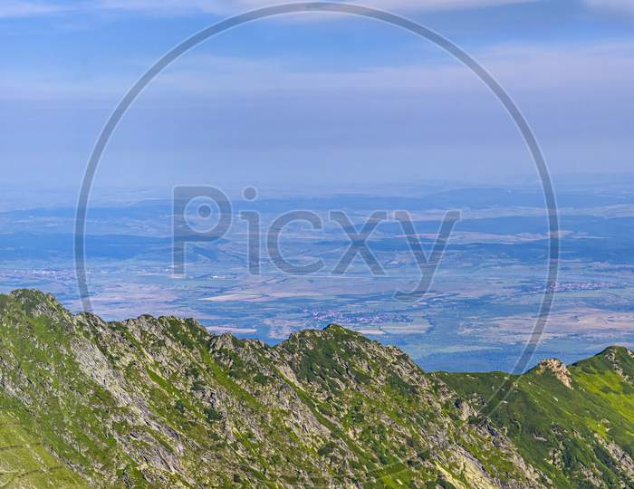 Summer Panorama From Mountain Summit
