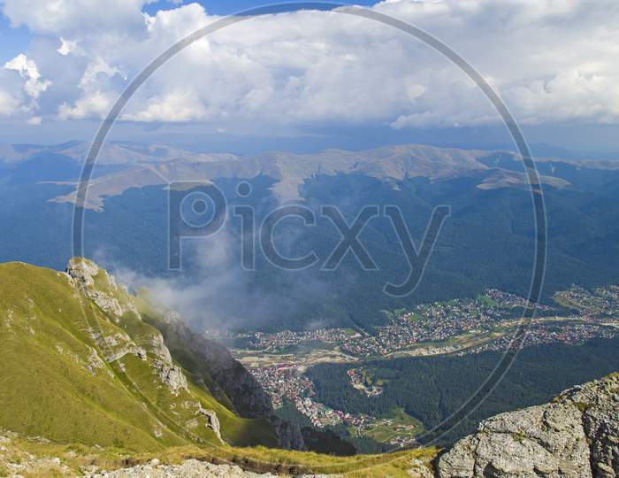 Aerial View Of Mountain Villages