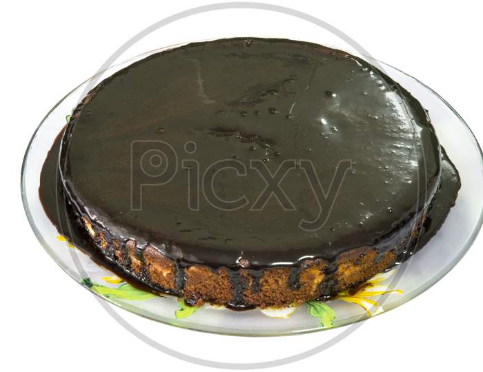 Chocolate Pie On Plate