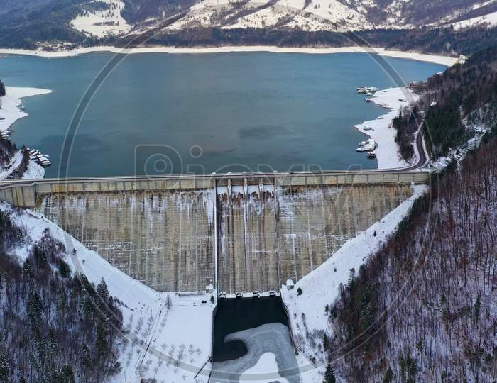 Aerial View Of Bistrita Valley And Energy Dam