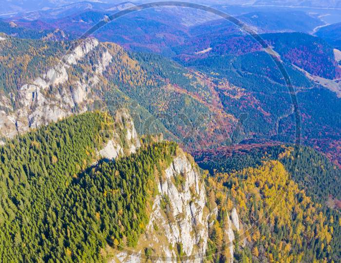 Aerial View Of Autumn Mountain