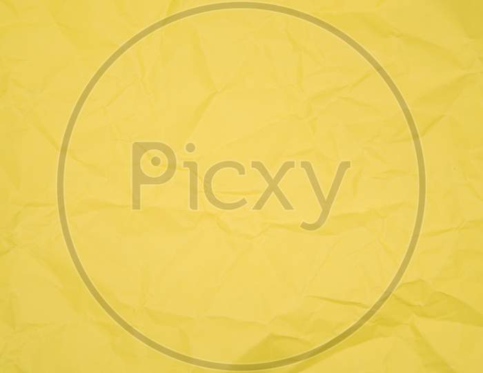 Texture Of Yellow Crumpled Paper