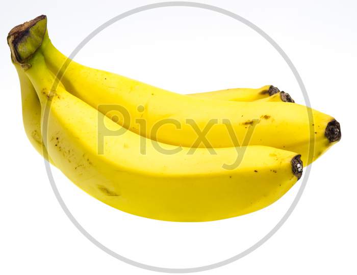 Banana Fruits Over White