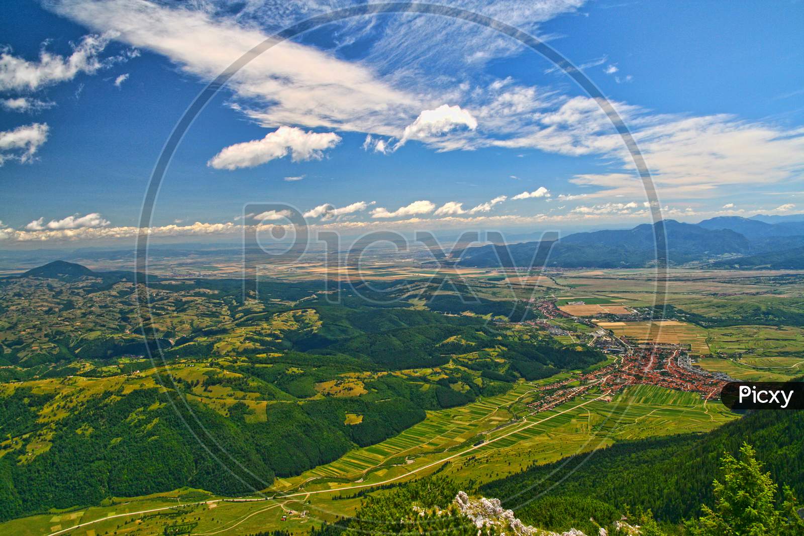 Mountain Top Summer Landscape Aerial View