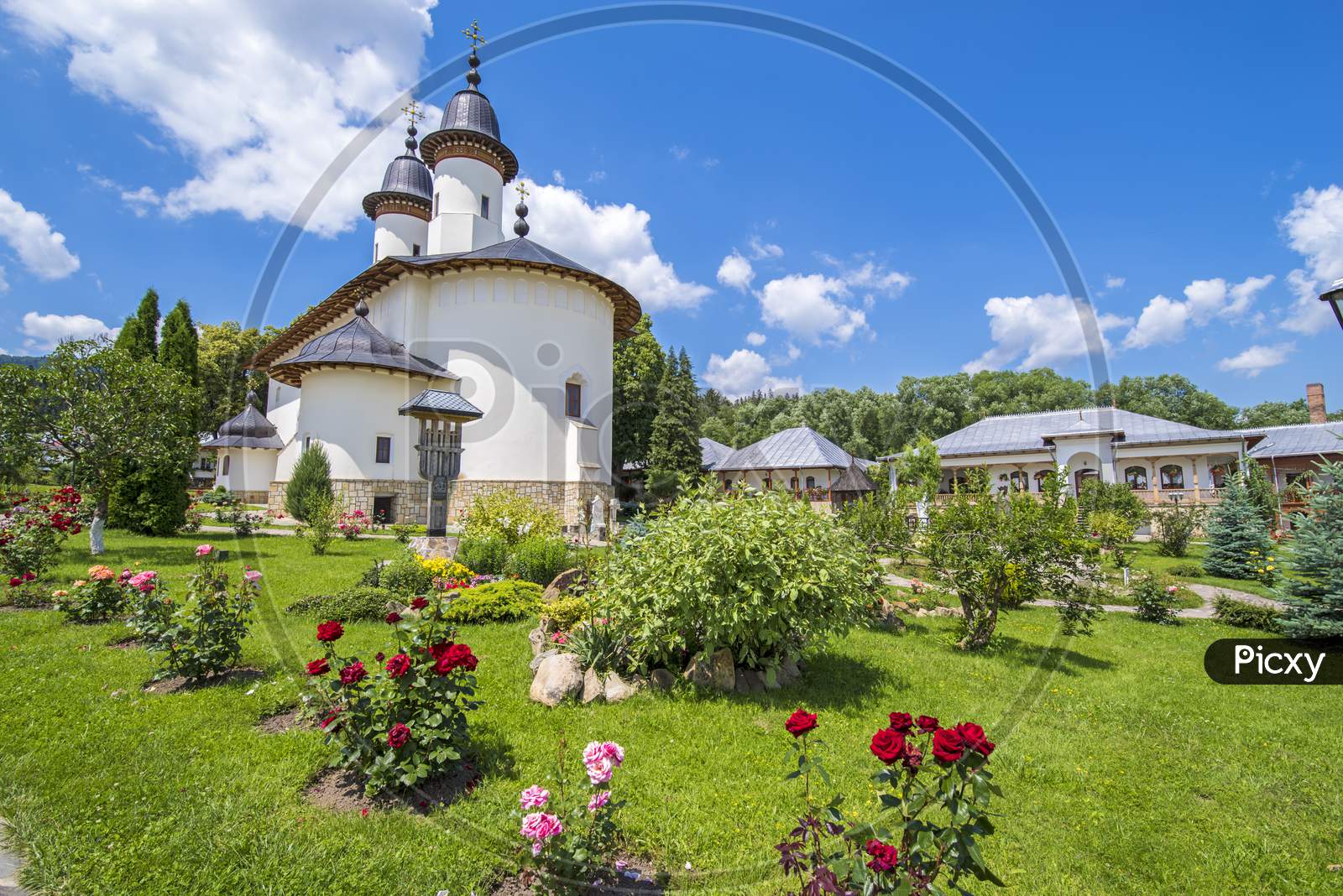 Summer Orthodox Monastery Courtyard