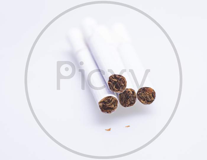 Cigarettes On White Background