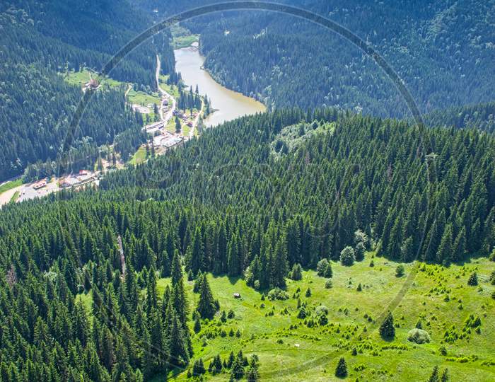 Summer Mountain Scene In Romanian Carpathians
