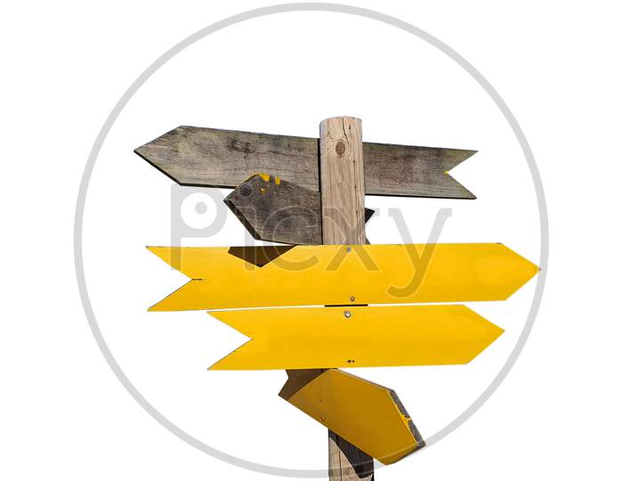 Wooden Board Sign Yellow Painted